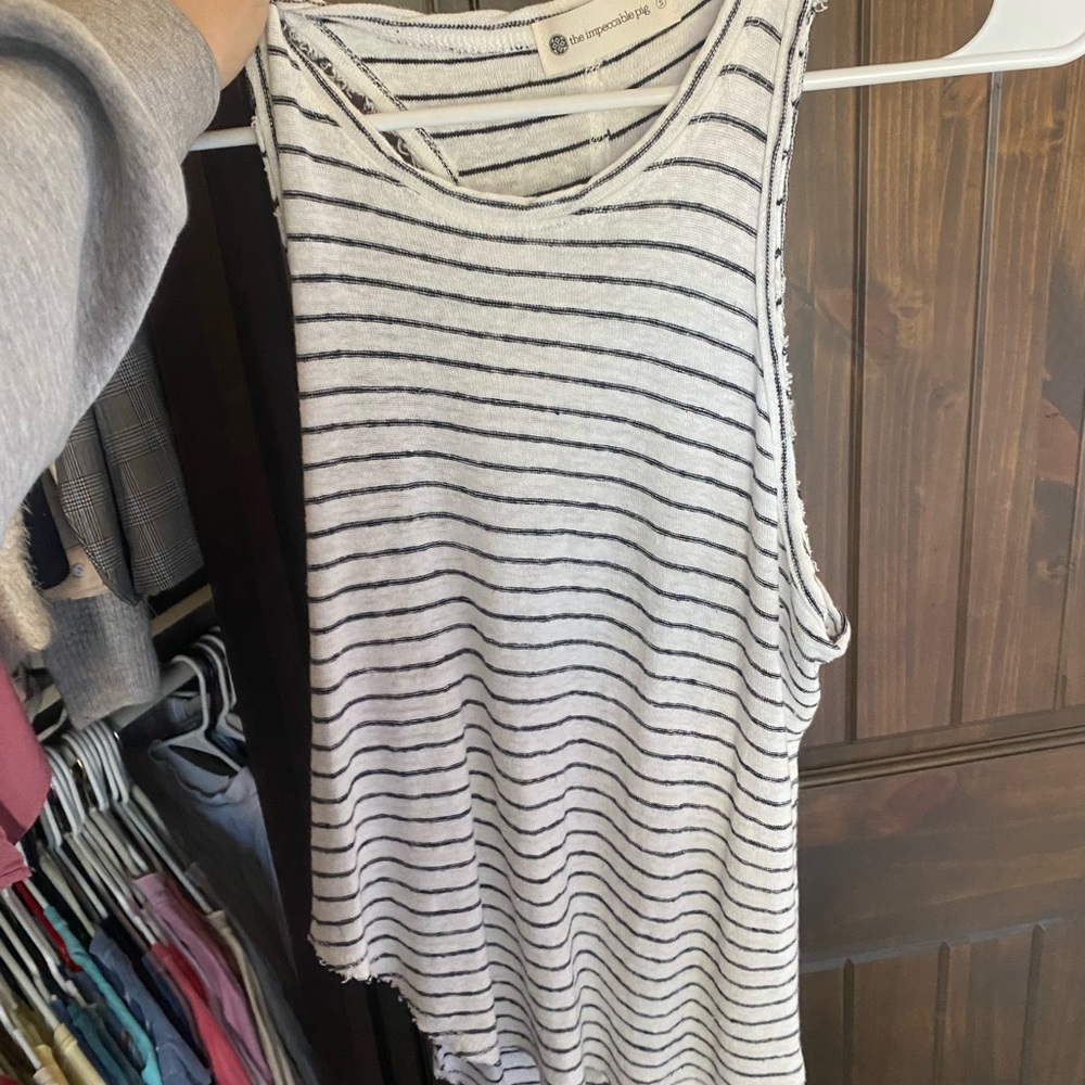 White and Black stripe tank